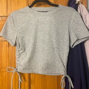 Shein grey t-shirt crop top